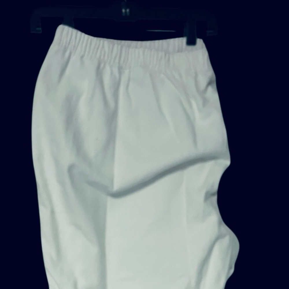 3/$15 Twill Elastic Waist Plus Size White Pull On Jeans Cotton Denim Pants 30W - Picture 9 of 11